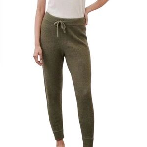 Jenni Kayne Alpaca Wool Blend Knit Fisherman Jogger Lounge Pants Olive Green S